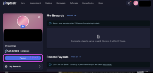 HoneygainのJumptaskの出金方法